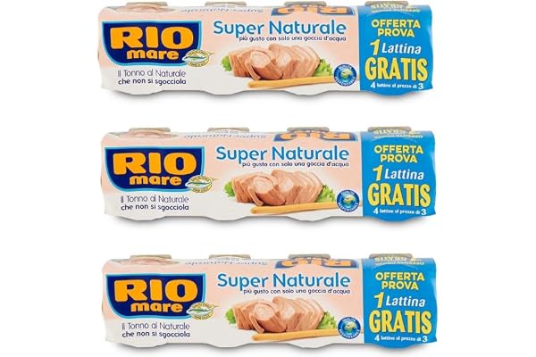 12x Rio Mare Super Natural Tonno 56 g tonfisk naturlig