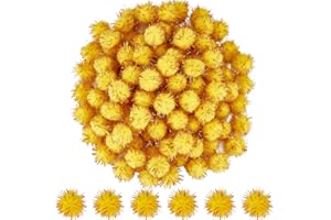 SUNNYCLUE 120 Pieza de Pompones Dorados con Purpurina Bolas Brillantes para Manualidades Bolas de Fibra Suave Y Esponjosa de 20mm Bolas Redondas de Oropel Difusas Pompones con Purpurina para Manualid