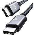 Cable USB C vers USB C 100W, RAMPOW Cable USB C avec puce E-Mark PD3.0 Nylon Tressé pour iPhone 15/15 Pro/15 Pro Max, Macbook