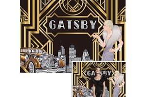 XCKALI Fotografie-Hintergrund mit Gatsby-Thema, Erwachsene, Feiern, Retro, Brüllende 20er, 20er-Jahre, Party, Kunst, Dekoration, glücklicher 1. Geburtstag, Hochzeitsdekoration, Bildhintergrund(2,1 x 1,5 m)