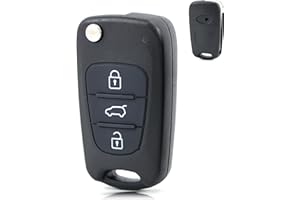 Betterher 3 Boutons Coque Clé à Rabat Pliable Compatible pour Hyundai i10 i20 ix20 i30 ix35 & Kia Ceed Soul Sportage Venga