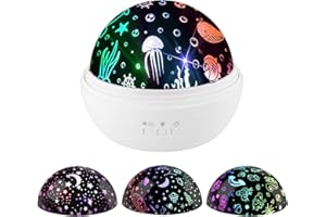 Moredig sensory lights, 4 Projection Themes Baby Lights Projector with 96 Lighting Modes, 360°Roating baby night light kids,baby sensory toys 0 6 months,sensory toys for babies, Baby Girl Gifts- White