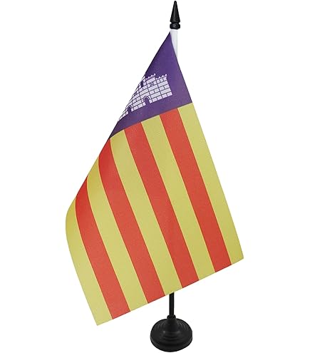 Bandera Mesa Luxemburgo 22x15cm | Raso Lujo Con Mástil Metal | Decoración Escritorio O Interior