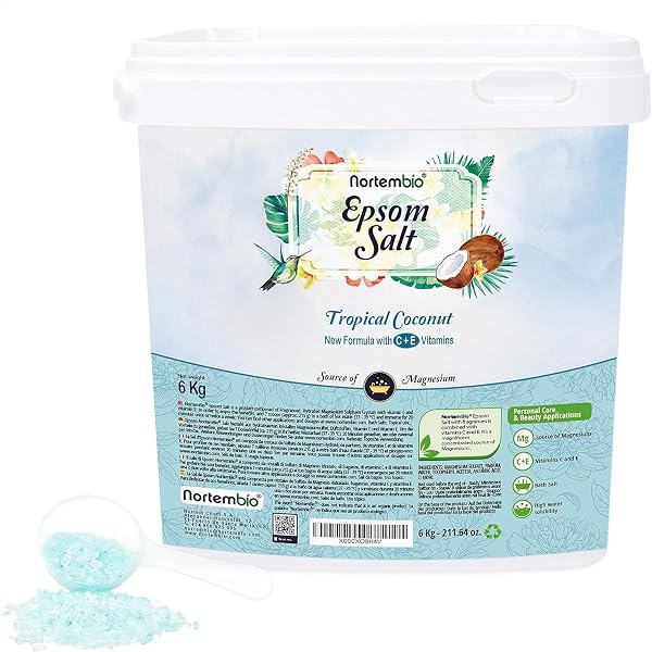 Nortembio Epsom Salz – Vanille & Zimt, 850 G, Mit Vitamin C & E Für Bäder & Hautpflege