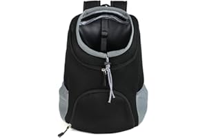 Lauviomify Haustier Rucksack von 3 bis 7 kg - Verstellbar und Atmungsaktiv - Mit Fronttasche für Kleine Hunde und Katzen - Head-Out-Design - Sicherheits-Haken - Ideal für Reisen, Wandern und Outdoor.
