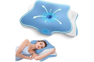 JINXIA Memory-Schaum-Kissen, Ergonomisches Orthopädisches Nackenstützkissen für Seiten-,Nacken-Konturkissen Gegen Schulterschmerzen, Rücken- und Bauchschläfer mit Waschbarem Kissenbezug