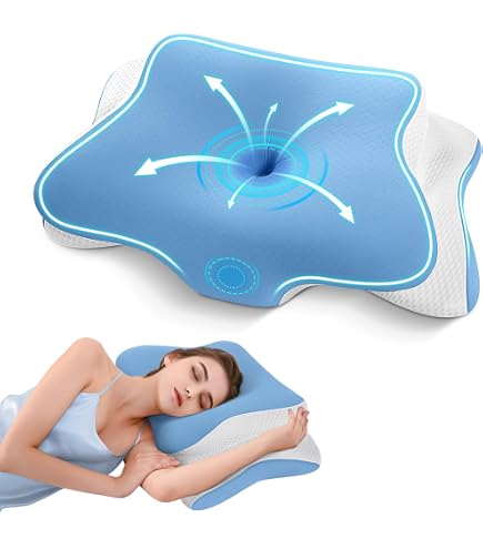 Cuscino Cervicale Memory Foam A Farfalla, Altezza Regolabile - Ortopedico Per Dolori Collo E Spalle, Fodera Lavabile, Grigio