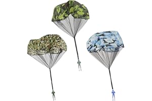 HAQATR 3Pcs Parachute Toy,Hand Throw Parachute Set Throwing Parachute For Kids,Kids Parachute Hand Throw Toy Outdoor Flying Toys for Boys and Girls Outdoor Play Age 4 5 6 Year Old（Camouflage）