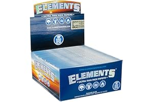 SMOKERHONTAS Elements Ultra Thin King Size Slim Rolling Papers aus Reispapier / 32 Longpapers pro Packung (50 Packungen)