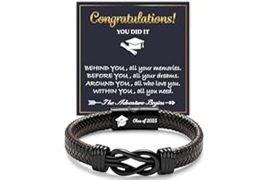 YBISNAIRE Valentines Day Ideas Gifts for Mens Husband Boyfriend My Man Dad, Cool Love Infinity Leather Bracelets Gift for Him, Present for Birthday Anniversary Retirement Christmas Fathers Day