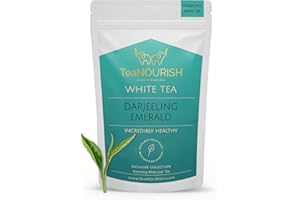 TeaNOURISH Darjeeling Emerald White Tea | Darjeeling Silver Needles White Tea | Delicate, Unique Aroma & Flavor | Freshly Sourced Direct From Origin - 1.76oz/50g