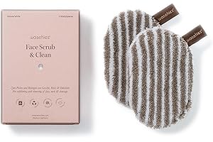 ‎WASCHIES Waschies doppelseitige Gesichtsreinigungspad/Peeling Pads – 2er-Set – sanftes Peeling & porentiefe Reinigung – waschbar, wiederverwendbar & nachhaltig - hypoallergen und geeignet für alle Hauttypen