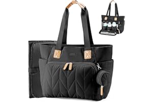 Lekesky Wickeltasche mit Schnullertasche und Wickelunterlage, Große Reisewindeltasche für Mama und Papa, Multifunktions-Babytasche für Jungen und Mädchen