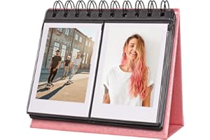 AMAZING WORKS 68 Pockets Mini Photo Album for Fujifilm Instax Mini 7s 8 8+ 9 25 26 50s 70 90/ Fujifilm Instax SP 1/ Polaroid PIC-300P/ Polaroid Z2300/ LG PD 233/ LG PD 239/ Name Card (Pink)