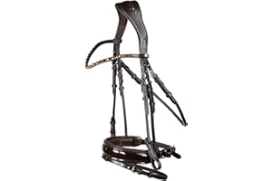 HORZE Pferde Trense Clermont anatomisch, Trensenzaum für Warmblut und Vollblut, Braun, XF