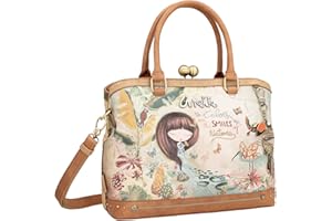 Anekke - Bolso de Boquilla de Mujer - Bolso de Polipiel con 2 Asas de Mano - Cierre de Boquilla Amazonia - Accesorios y Complementos Mujer - 31x24x12 cm