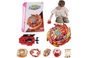 Toupie Beyblade avec Lanceur, Toupie Beyblade Metal Fusion, Metal Fusion Burst Turbo Blade Gyro de Combat Jouet Set, EnfantsAdolescents Et Enfants De Plus De 6 Ans
