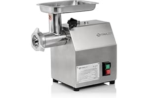 Mahlzeit Tritacarne elettrico professionale in acciaio inox | 250W - 75kg/h | Macchina per carne per salsicce di qualità gastronomica| Tritacarne con riempimento