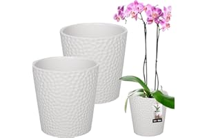 KOTARBAU® 2 x Pot Rond Céramique Blanche ⌀ 12 cm | Cache Pot