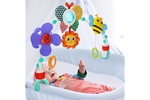 Augot Arche D'activités pour Bébé, Arche de Voyage pour Poussette, Arche D'éveil de Jeux Bébé Barre Poussette Jouets, Clip Ajustables Convenant à la Plupart des Poussettes ou Landaus