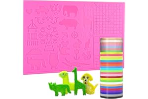 Dikale 3d Drucker Stift Zeichenwerkzeuge Silikonmatte Rosa Groß mit 1,75mm PLA Filament Set 30 Farben, jede Farbe 3M, für Kinder, 3d Stift Starter Zeichnung Zubehör, 3D-Stift nicht inbegriffen