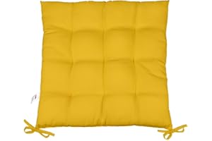 ‎CELINATEX CelinaTex Yoyo Sitzkissen 40 x 40 cm gelb Gartenstuhlkissen mit Bänder Sitzauflage Garten Balkon Terrasse