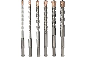 Meccion SDS Plus Punte da Trapano,Professionale Punta Martello Perforatore per Calcestruzzo, Pietra, Mattone (6PCS SET (160mm))