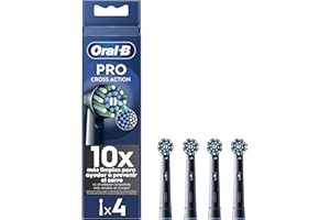 Oral-B Pro Cross Action Noire Brossettes pour Brosse à dents électriques, Pack De 4 Unités