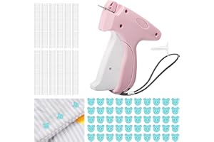 BOBOPACK Quick Clothing Fixer, Macchina da Cucire Portatile,Macchina da Cucire a Mano, Fissatore Rapido per Vestiti con 50 Fibbie a Orso Mini Pistola per Punto con 12 Aghi e 660 Aghi in Plastica (Rosa)