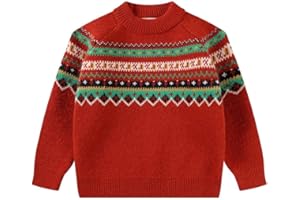 SMILING PINKER Boys Christmas Jumper Sweater Xmas Tree Reindeer Snowman Chunky Knitted Pullover Winter Tops