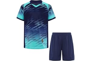 RUNQHUI Ensemble Football Enfant Maillot Foot avec Short Survêtement Sport Eté Tenue Foot 5-16 Ans