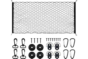 DONDEEN Trunk Storage Net Bag 110x 60CM cm Elastic Storage Net Campervan Storage Storage Net Car Storage Mesh Car Storage Net Bag Cargo Nylon Net For Car Caravan Motorhome Boat Truck Bed or Trunk (H02)