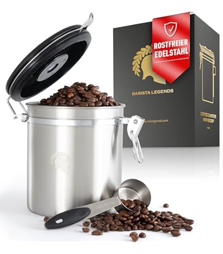 2 Stck Kaffeebohnen Aufbewahrung Mit Deckel 2L Edelstahl - Frische Schutz  Fr Aroma