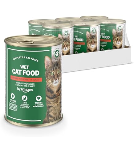 Cibo Umido Per Gatti - Paté Di Manzo Senza Cereali, 6 Barattoli Da 400g