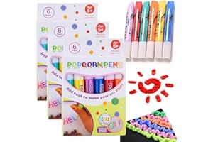ASHOPFUN Magic Colour DIY Bubble Popcorn Drawing Pens,Magic Puffy Pens,Magic Popcorn Color Paint Pen,Magic Drawing Pens,Puffy Bubble Pen Puffy 3D Art Safe Pen for Greeting Birthday Cards Kids (3 Pcs)