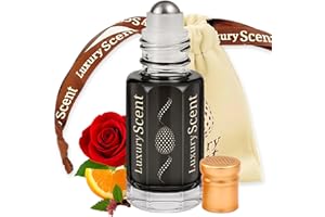 Perfume Oil Patchouli Black Oud Roll-On 6ml – Long Lasting Alcohol-Free Arabian Attar – Premium Unisex Fragrance with Woody Floral Oud Notes, Travel Size Perfume Oil by Luxury Scent
