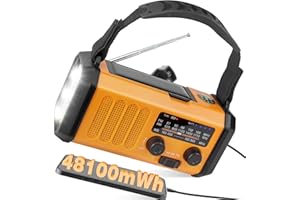ZPINCSIPO Radio météo d'urgence AM/FM/NOAA 48100 mWh/13000 mAh, 4 voies, radio solaire dynamo, chargeur téléphone, lampe LED 700 lm, SOS, boussole ouragan tempête