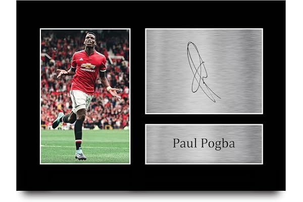 HWC Trading A4 Paul Pogba Cadeaux imprimés photo autographe signée pour les fans de football et les supporters - A4