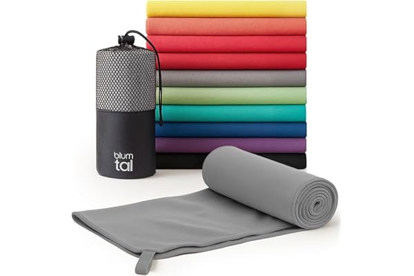 Blumtal Serviette Microfibre 200x100 cm Doux - Serviette Sport Musculation en Microfibre à séchage Rapide - Serviette de Sport - Serviette Sport Microfibre - en Gris