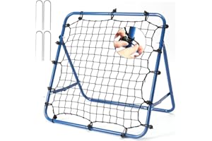 ETRAVEL Football Rebounder Net Kids Rebound Net Kickback Aid Target Goal Soccer Training Equipment for Children Garden Outdoor Blue 65cmX65CM