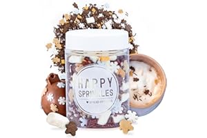 ‎HAPPY SPRINKLES Happy Sprinkles Happy Hot Chocolate 65g - Schokolade Streuselmix für Trinkschokolade - Für Milch oder Vegane Alternative - Ideal für Kalte Jahreszeit