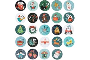 Oblique Unique® - 24 pegatinas para calendario de Adviento, adhesivos con números para Navidad, para manualidades y decoración, a elegir (azul)