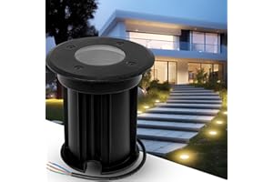 YindaLux Segnapasso led esterno per GU10, 230V IP67 Faretto led da esterno, Lampioni da giardino esterni, Calpestabile Lampada Da Incasso a Terra Esterni Per Giardino Sentie,Nero(senza lampadina)