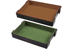 SIQUK 2 Pezzi Rettangolo Tavola per Dadi Vassoio per Dadi Magnetico PU e Velluto Tavola Dadi Pieghevole Dice Tray per DND RPG