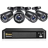 Anlapus 1080P CCTV Security Camera Systems, 8CH 5MP Lite Surveillance DVR and 4pcs Weatherproof Camera Outdoor Indoor with Ni