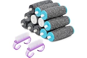 Venares 12 Stück Ersatzrollen Hornhautentferner, 3 Arten von Rauheit Ersatz-Rollenkopfnachfüllungen, Pediküre Fußpflege Set für die Elektrisch Hornhautentferner