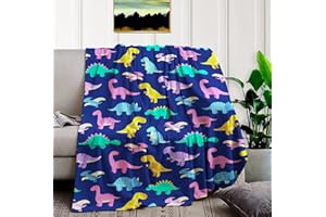 ‎HSGLGNA Dinosaurier kuscheldecke, Kuscheldecke Kinder Mädchen Jungen,Regenbogen Dino Decke für Mädchen Kinder 150 x 200 cm,mikrofaser Couchdecke, Geeignet für alle Jahreszeiten (Dinosaurier-B, 130x150cm)