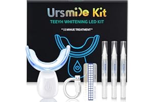ACCL Teeth Whitening Kit with LED Light for Sensitive Teeth and Tooth Whitening System, Home Teeth Whitener with 3 Teeth Whitening Gel Refill Pens, Color Plate, Tray - White