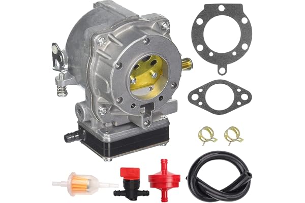 ZAMDOE 693480 förgasare, ersättning för Briggs & Stratton 42E707 42E77 42A707 42A777 V-Twin motorer, för LT1000 87-96 16-21PS, med tätningar bränsleledning bränslefilter