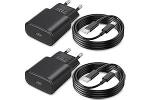 25W USB C Ladegerät Ladekabel für Samsung Galaxy S25 S24 S23 S22 S21 Ultra S20fe A56 A55 A54 A53 A52 A51 A50 A33 A22 A16 A13/Tablet,2Pack 2M Schnellladekabel mit Schnellladegerät Fast Charger Netzteil
